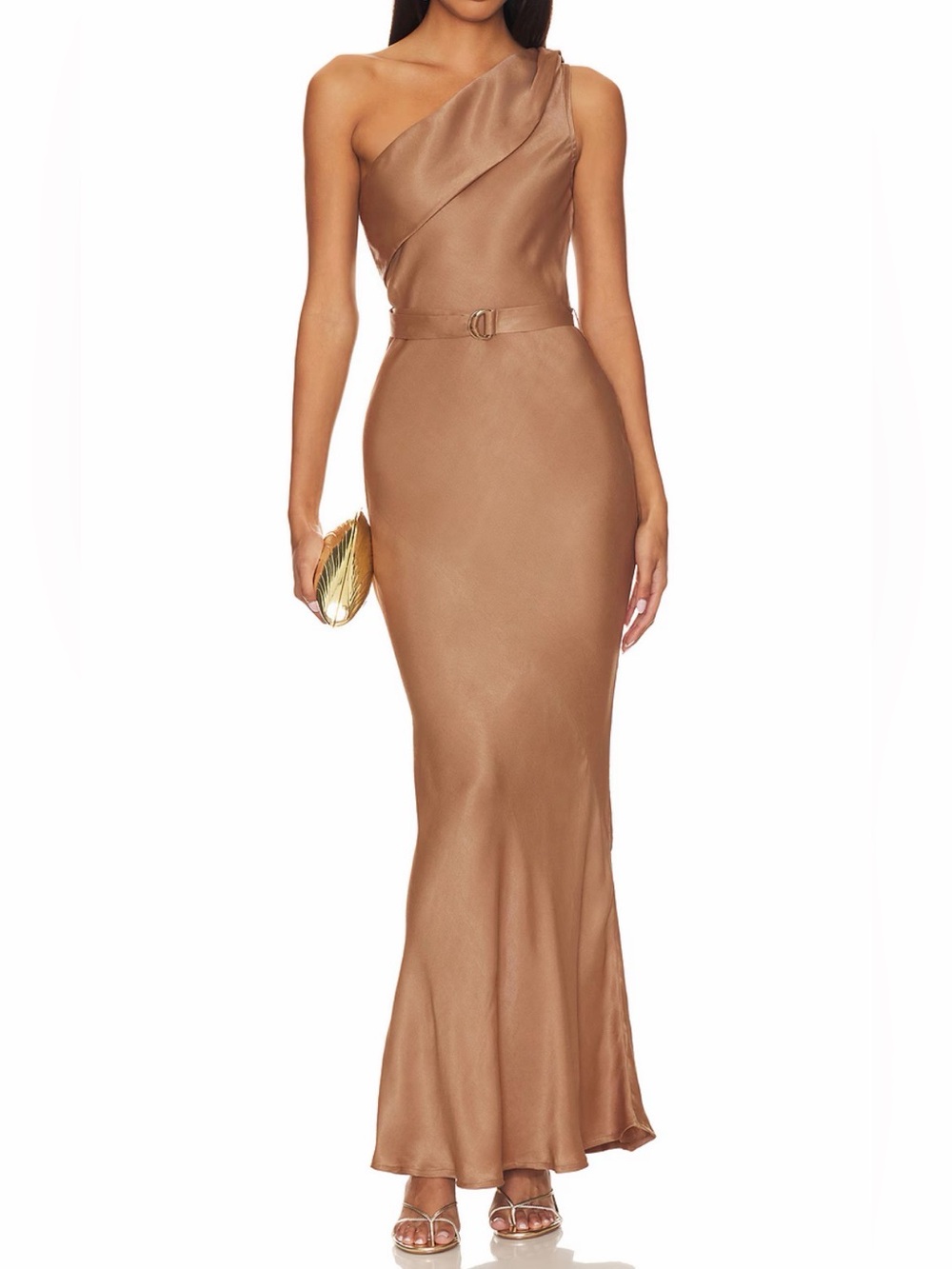 Karina Grimaldi Angelique Midi Dress in Mocha